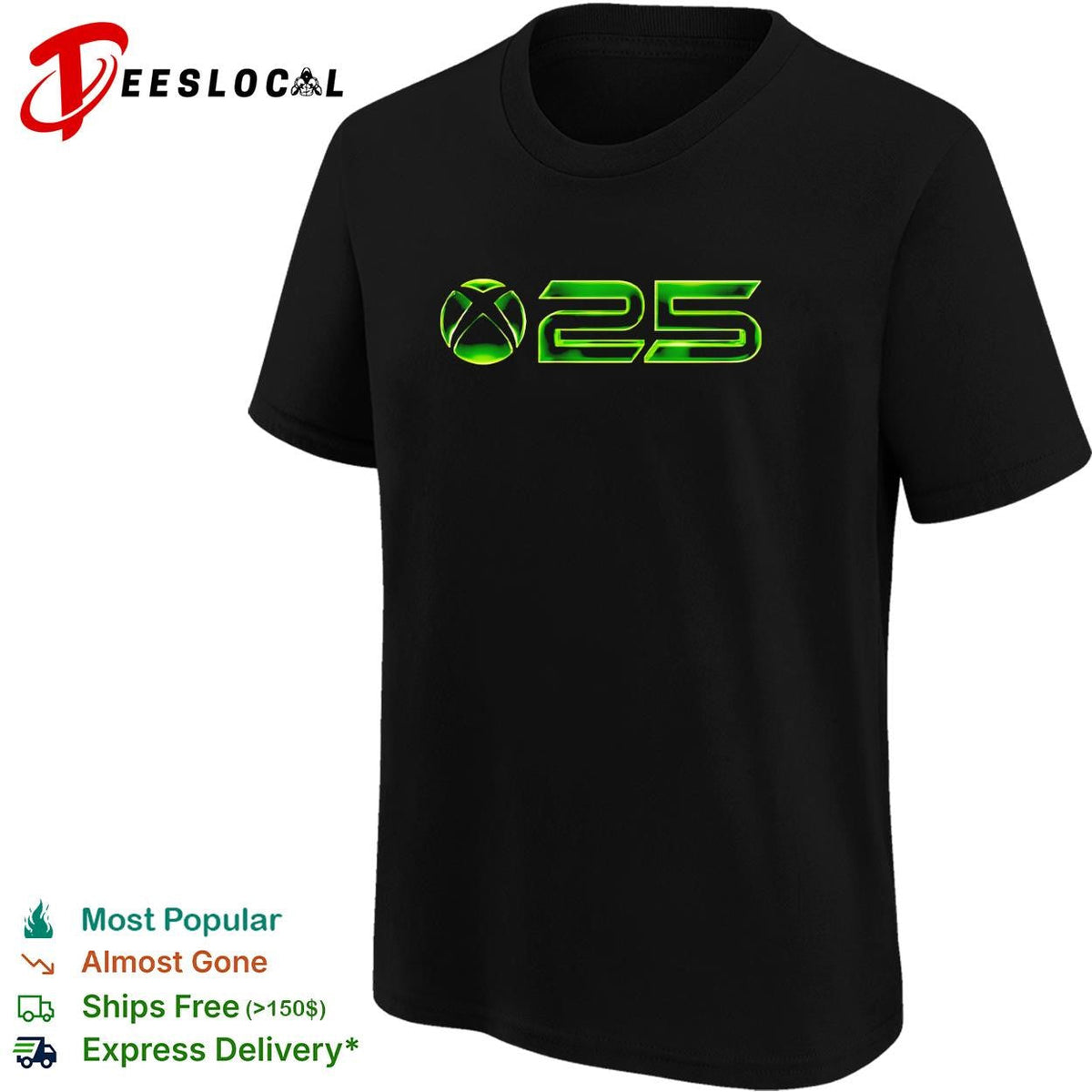 Xbox 25th anniversary logo green graphic shirt Unisex