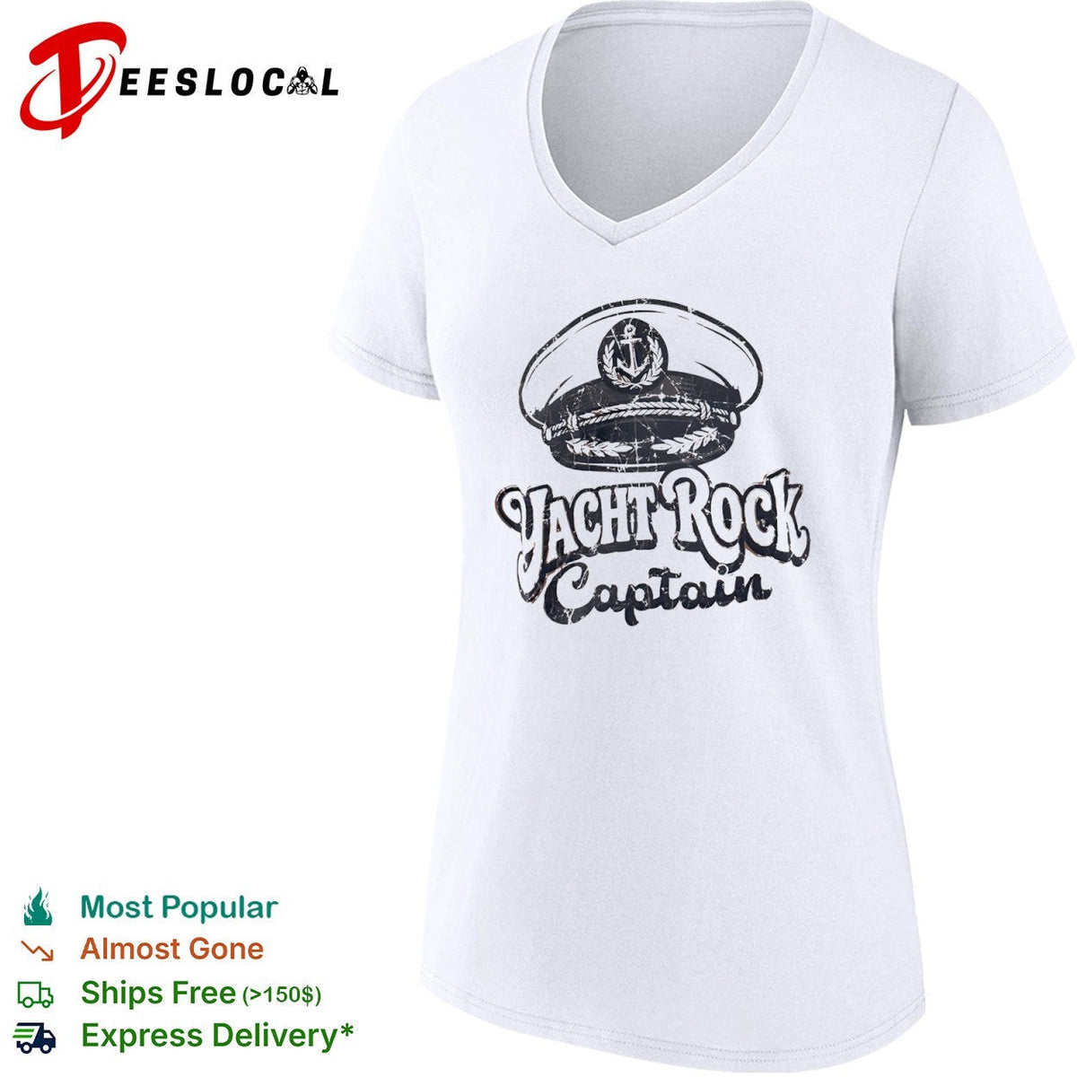 Yacht Rock Captain anchor hat emblem nautical music shirt Unisex