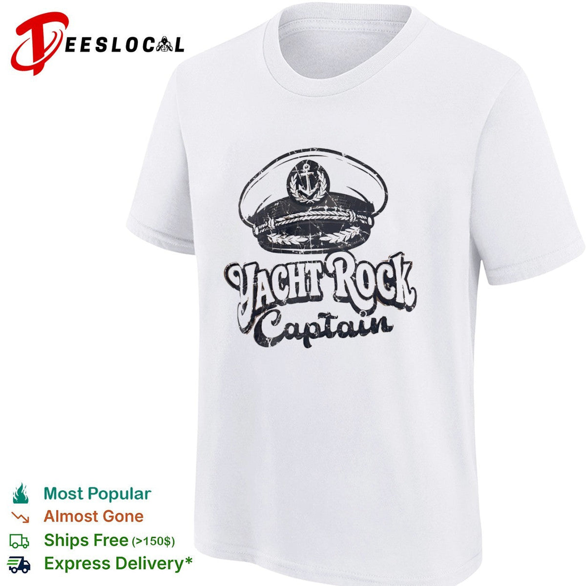 Yacht Rock Captain anchor hat emblem nautical music shirt Unisex