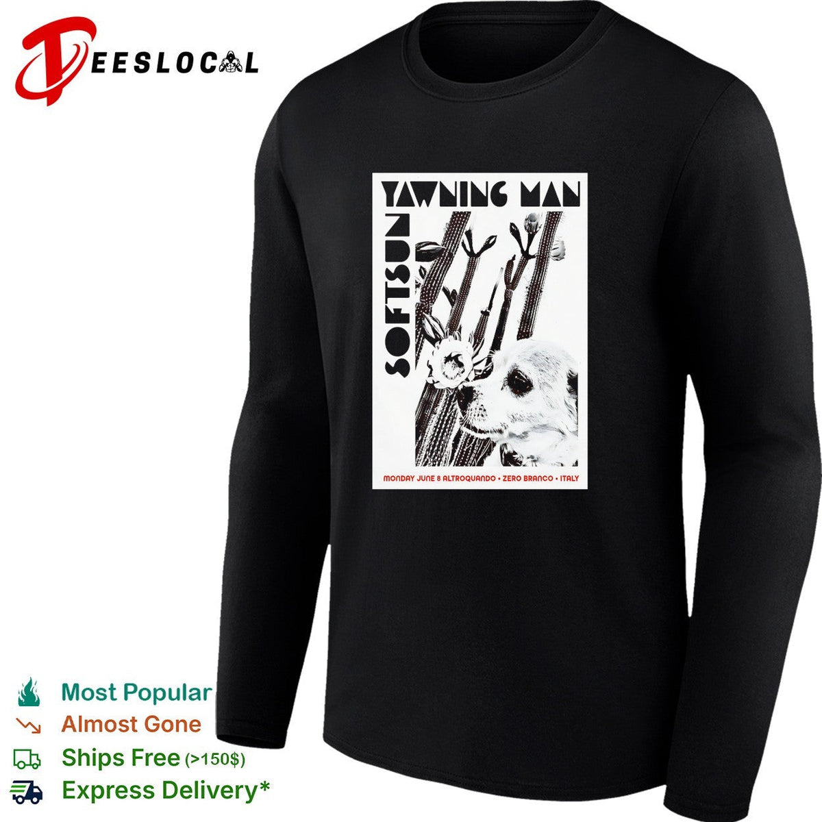 Yawning Man Softsun Monday June 8 Altroquando Zero Branco Italy concert shirt Unisex