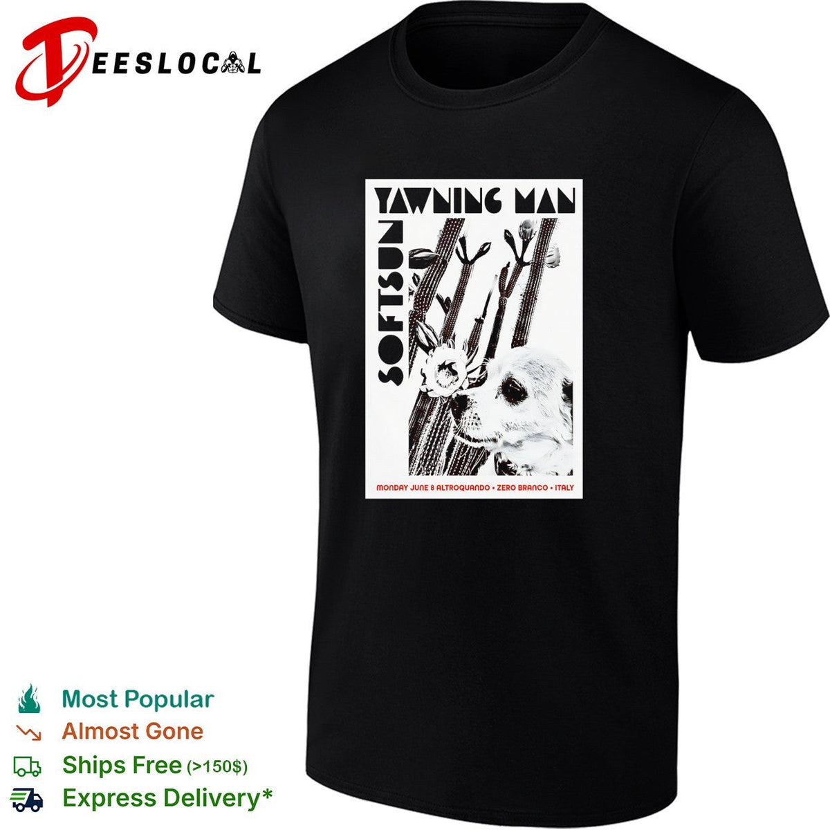 Yawning Man Softsun Monday June 8 Altroquando Zero Branco Italy concert shirt Unisex