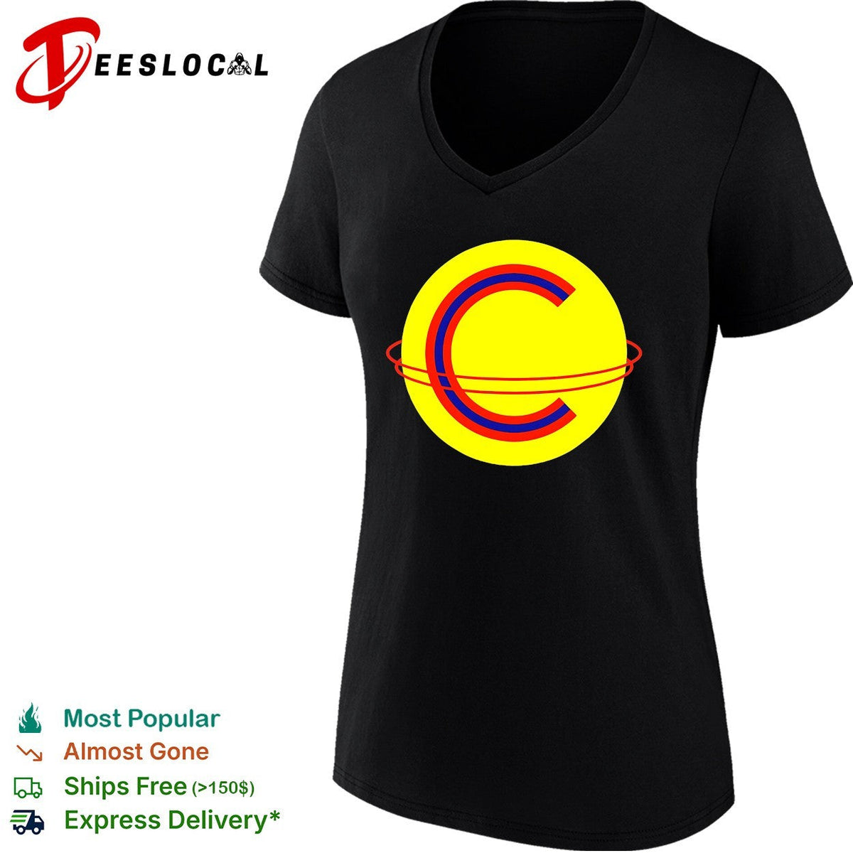 Yellow C saturn ring logo shirt Unisex
