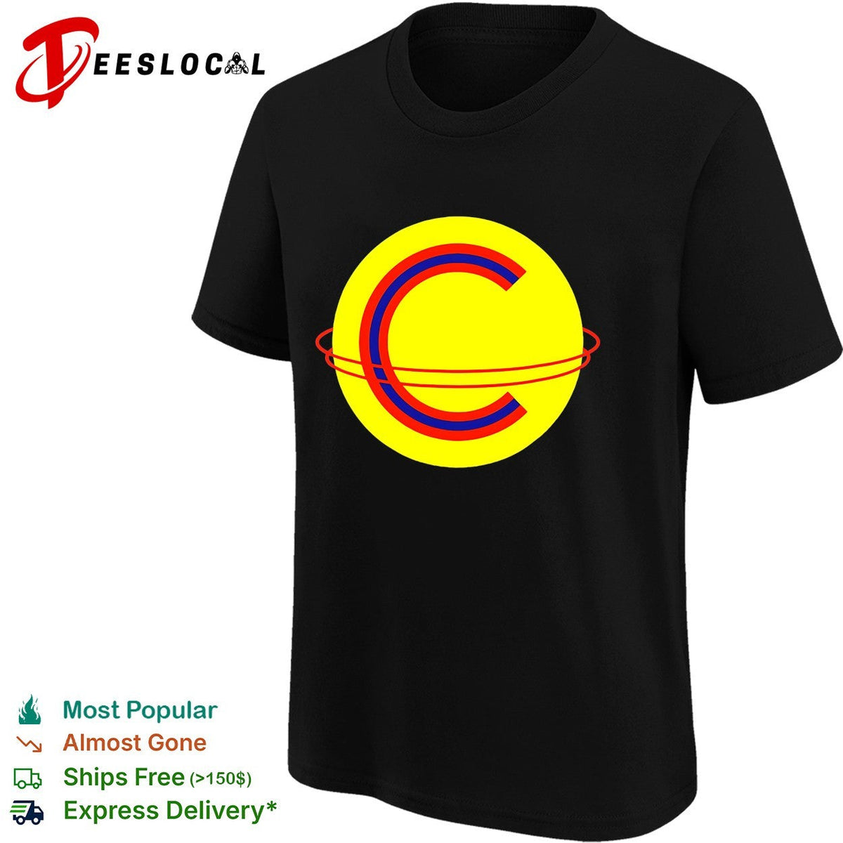 Yellow C saturn ring logo shirt Unisex