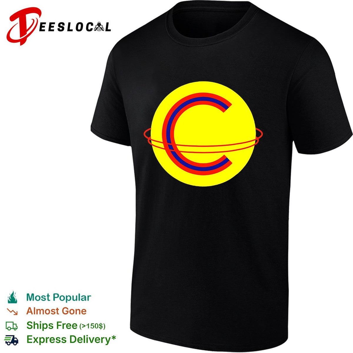 Yellow C saturn ring logo shirt Unisex