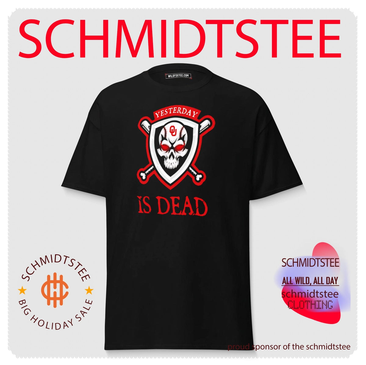 Yesterday Is Dead Oklahoma Sooners Baseball Skull shirt Unisex