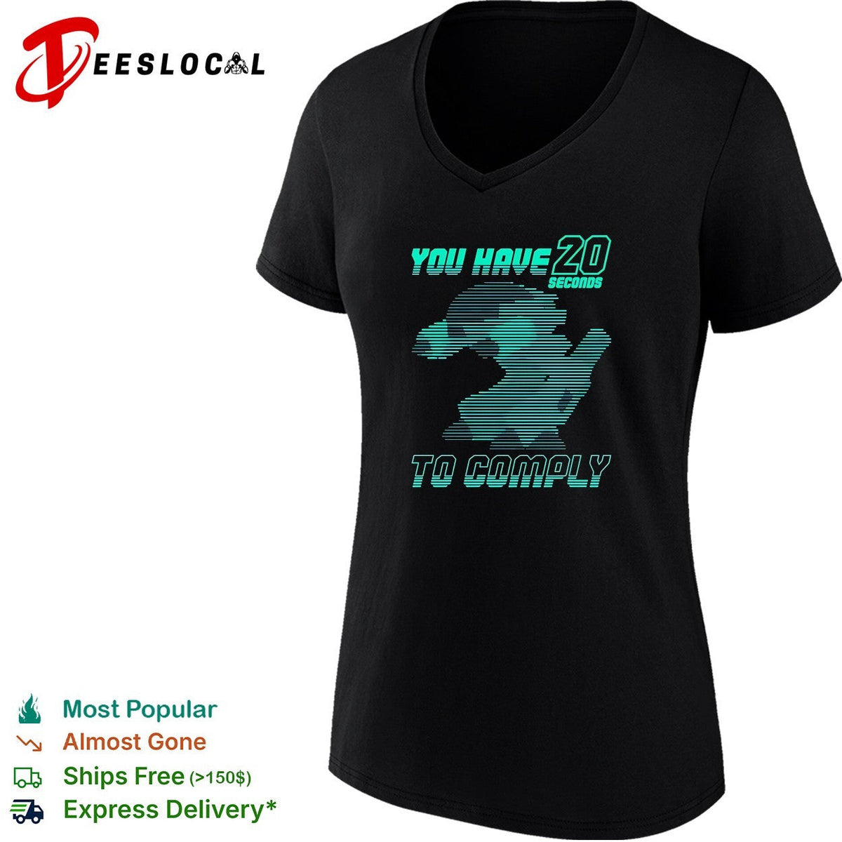 You have 20 seconds to comply robot running silhouette cyber sci-fi shirt Unisex