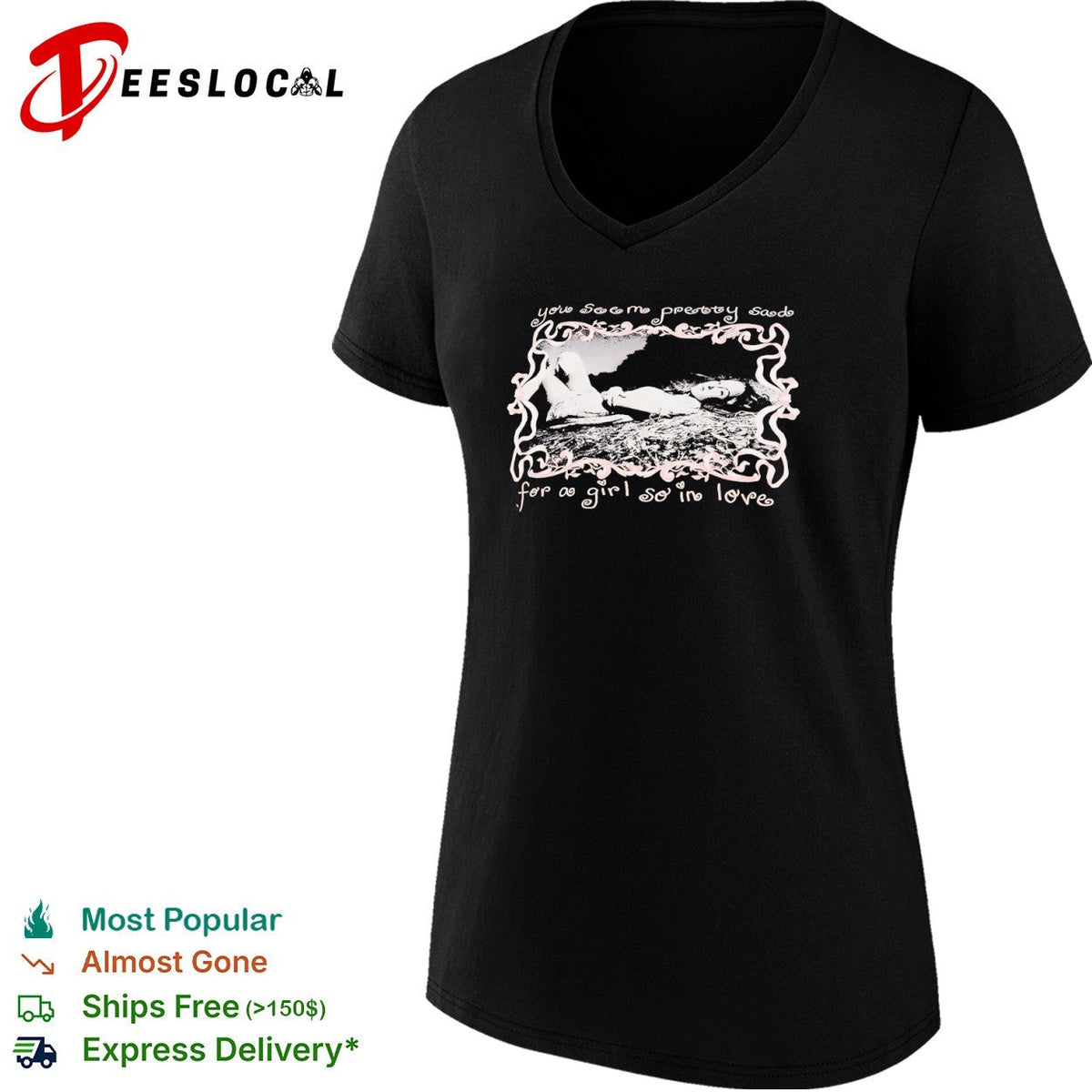 You seem pretty sad for a girl so in love ribbon frame aesthetic core minimal shirt Unisex