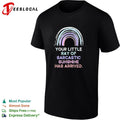 Your little ray of sarcastic sunshine has arrived rainbow retro shirt Unisex