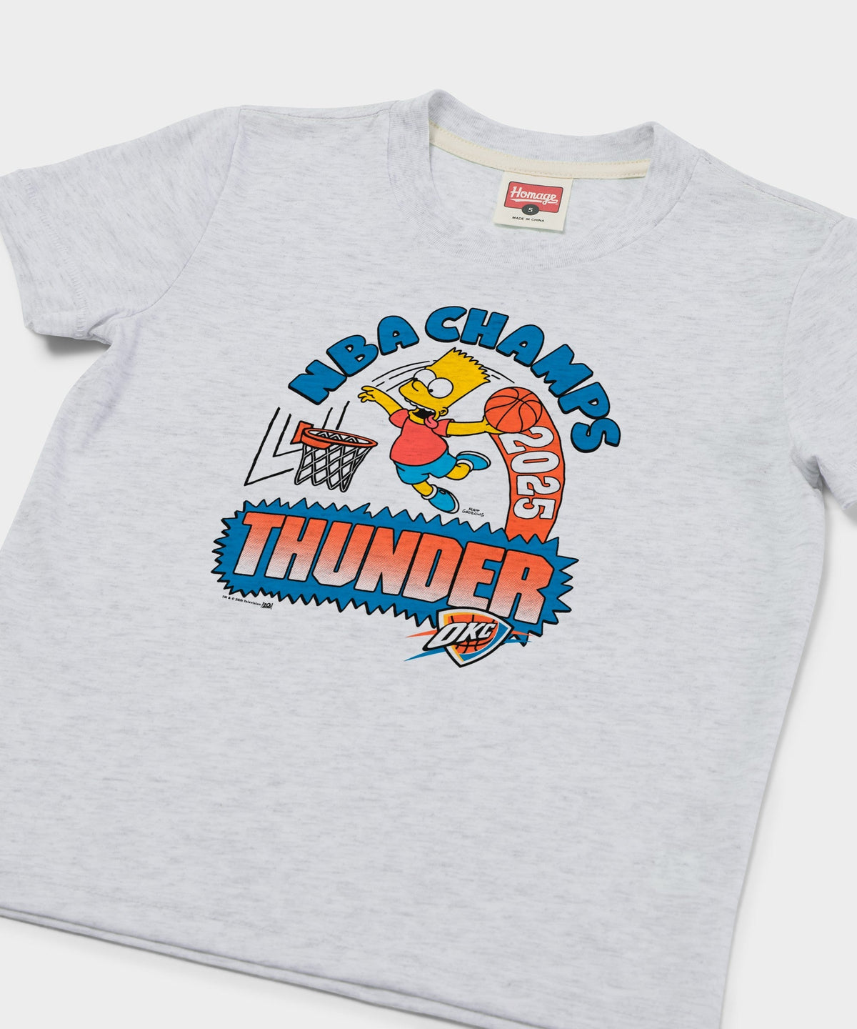 Youth The Simpsons Bart x Thunder 2025 NBA Champs Unisex