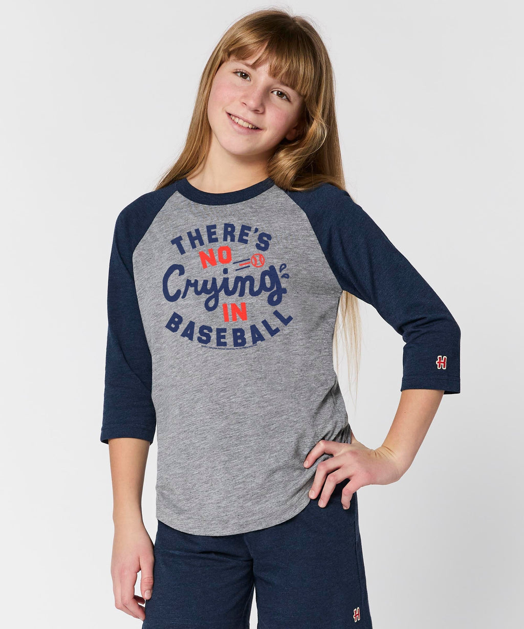 Youth There's No Crying In Baseball Raglan Unisex