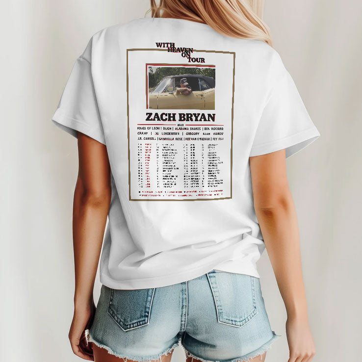 Zach Bryan With Heaven On Tour 2026 T Shirt Unisex