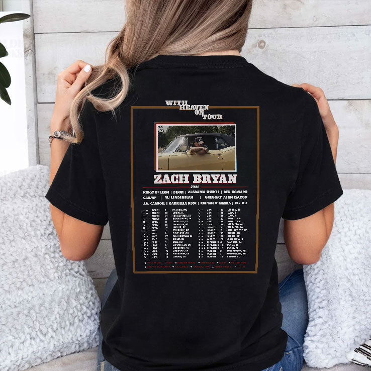 Zach Bryan With Heaven On Tour Shirt Unisex