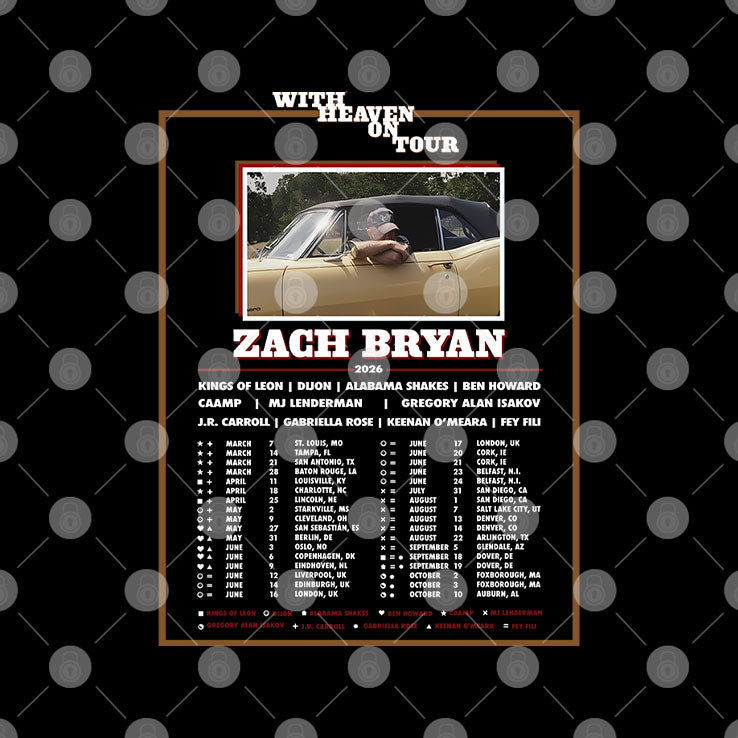 Zach Bryan With Heaven On Tour Shirt Unisex