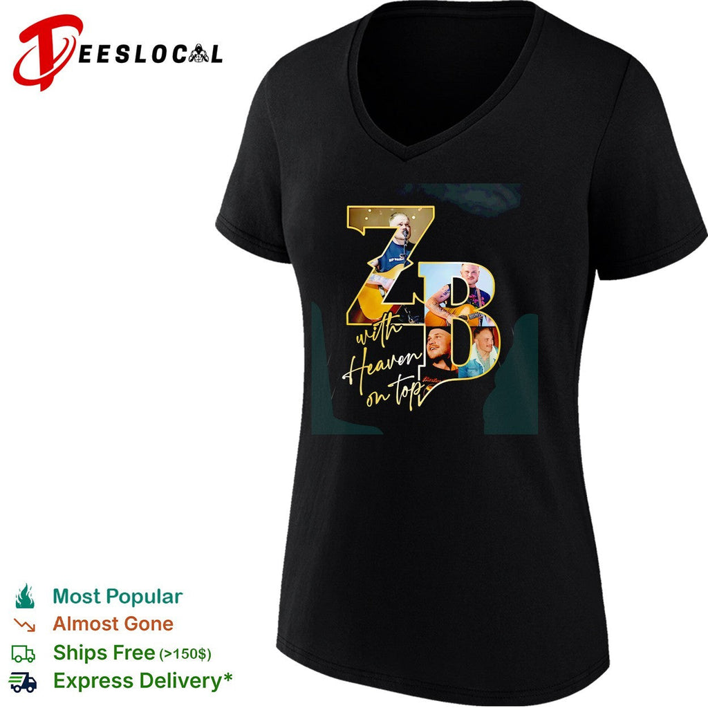 Zach Bryan ZB initials with Heaven on Top fan photo collage portrait shirt Unisex