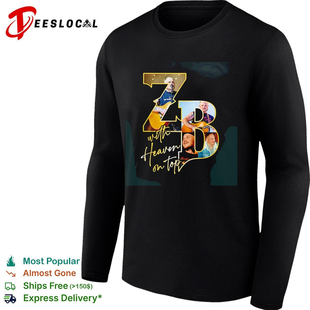 Zach Bryan ZB initials with Heaven on Top fan photo collage portrait shirt Unisex