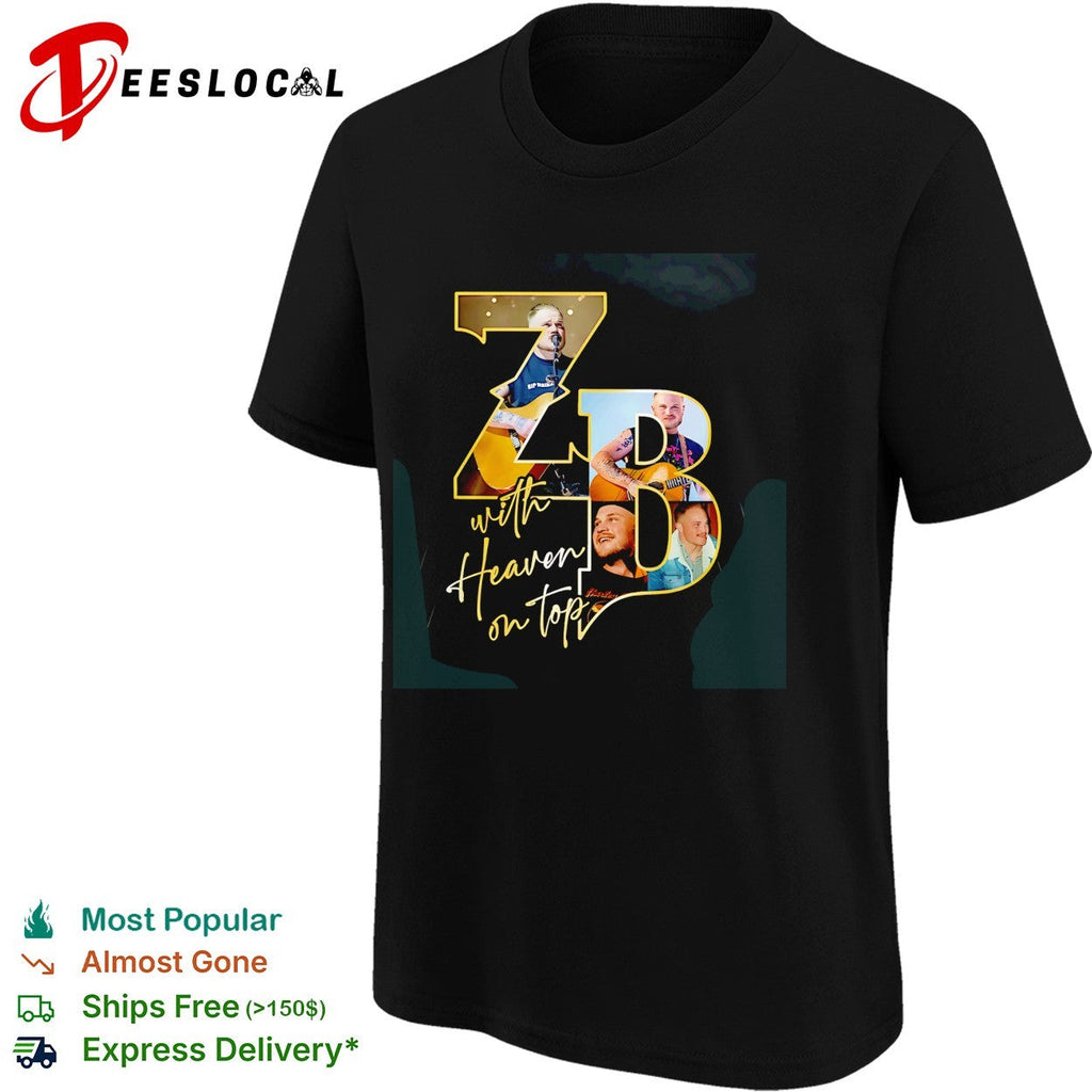 Zach Bryan ZB initials with Heaven on Top fan photo collage portrait shirt Unisex