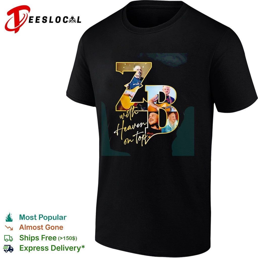 Zach Bryan ZB initials with Heaven on Top fan photo collage portrait shirt Unisex