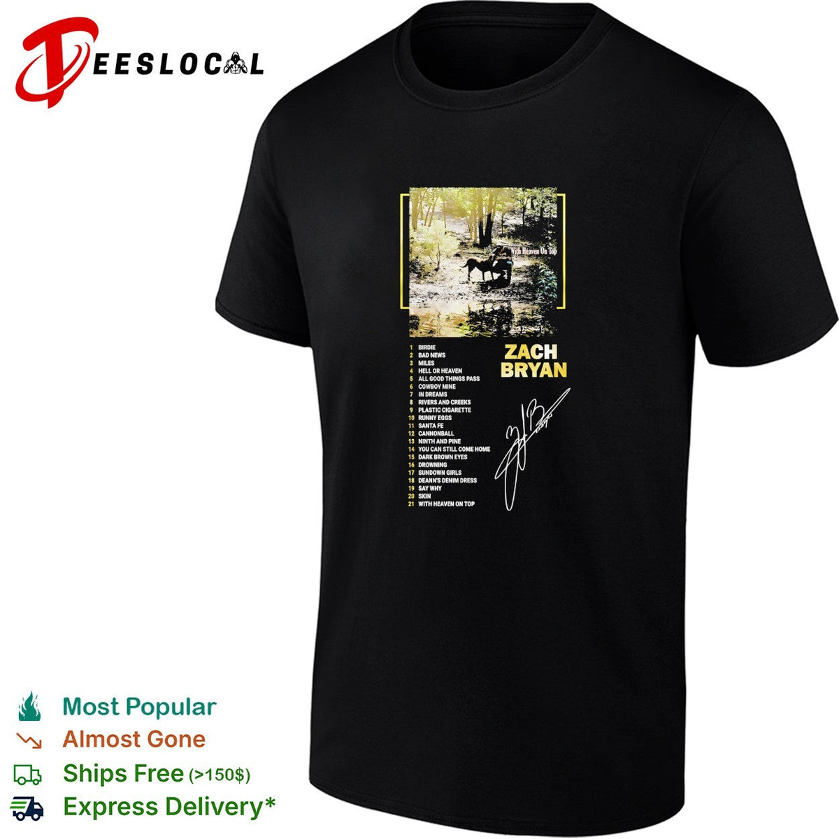 Zach Bryan album tracklist horse silhouette night sky cover art shirt Unisex