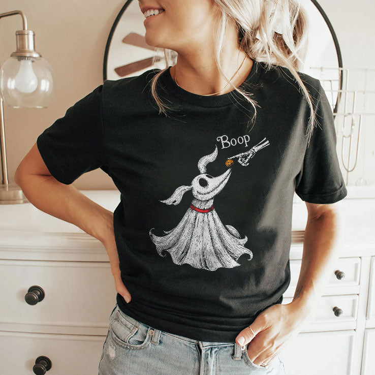 Zero Dog Boop Halloween Skeleton Hand Ghost Dog T Shirt
