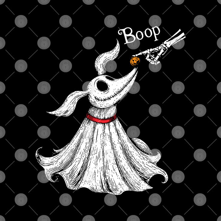 Zero Dog Boop Halloween Skeleton Hand Ghost Dog T Shirt