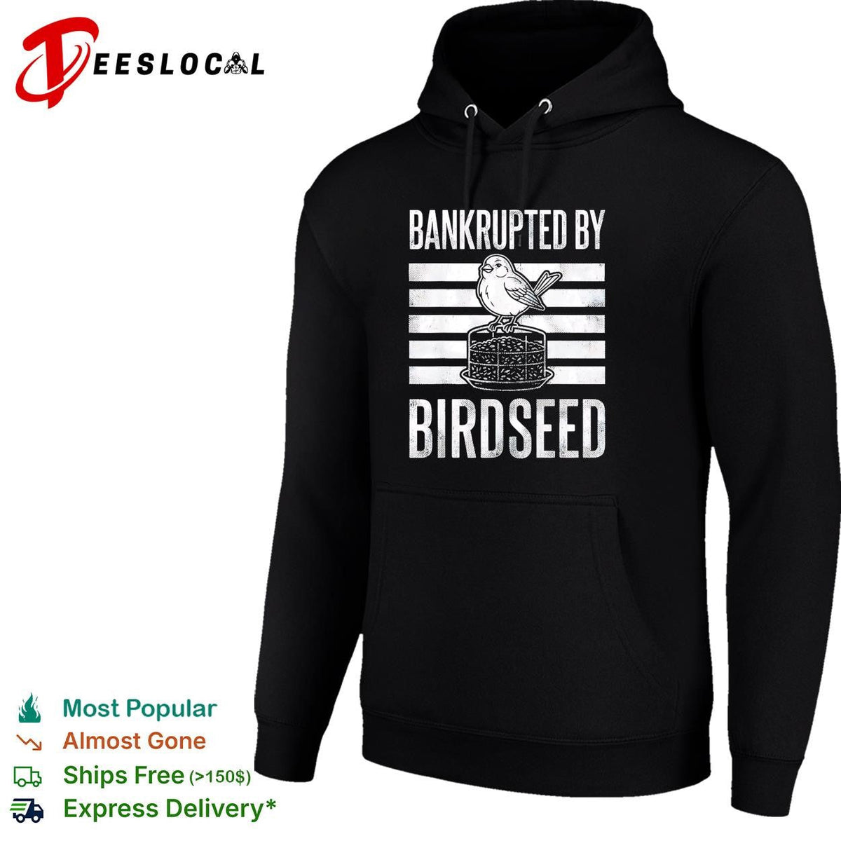 Bankrupted by birdseed bird on cake funny graphic shirt Unisex