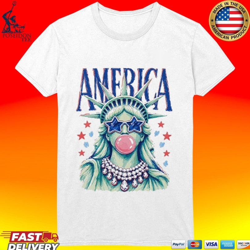 America Statue Of Liberty Blowing Bubble Gum 4th Of July Unisex
