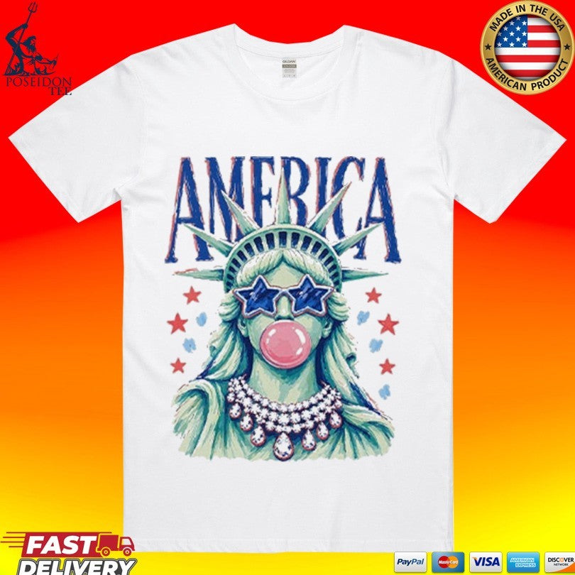 America Statue Of Liberty Blowing Bubble Gum 4th Of July Unisex