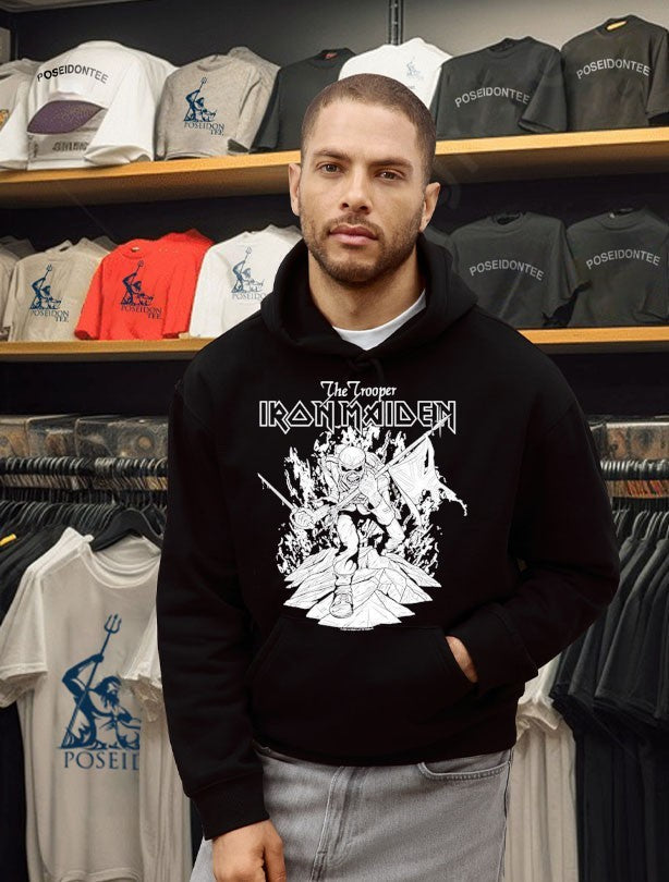 Amplified Iron Maiden Black And White Flames Unisex