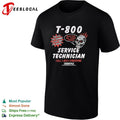 T-800 service technician Terminator 2 Judgment Day skull flames shirt Unisex