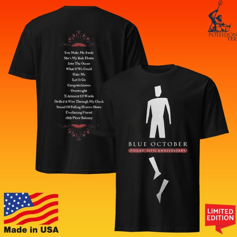 Blue October Foiled 20th Anniversary Broken Man Unisex