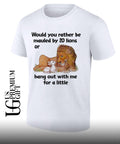 Biblical Peaceable Kingdom Lamb Lion would you rather be mauled by 20 lions shirt Unisex