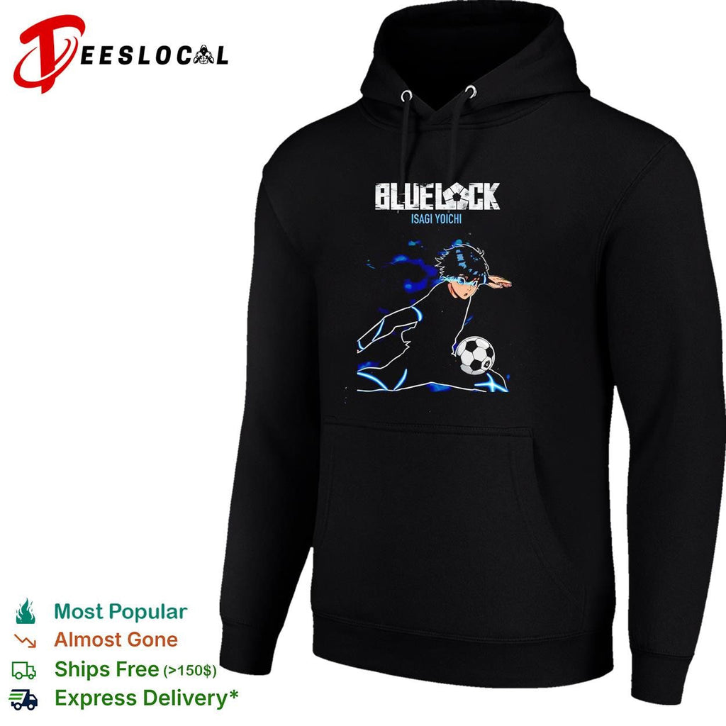 Blue Lock Isagi Yoichi silhouette kicking soccer ball illustration poster shirt Unisex