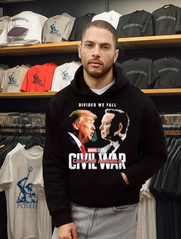 Civil War Trump Vs Elon Divided We Fall Captain America Unisex