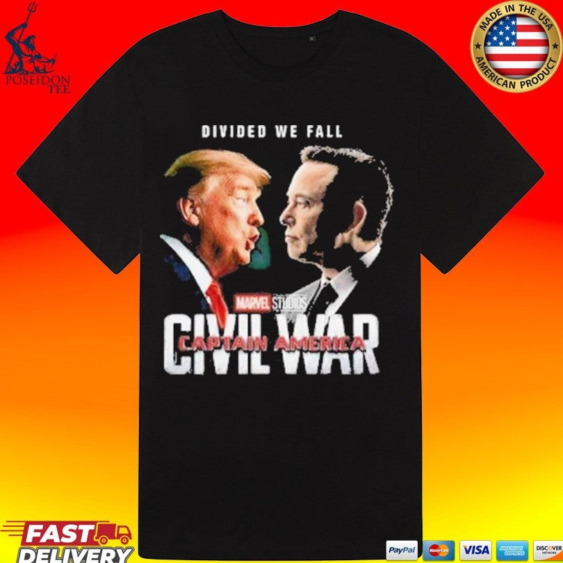 Civil War Trump Vs Elon Divided We Fall Captain America Unisex