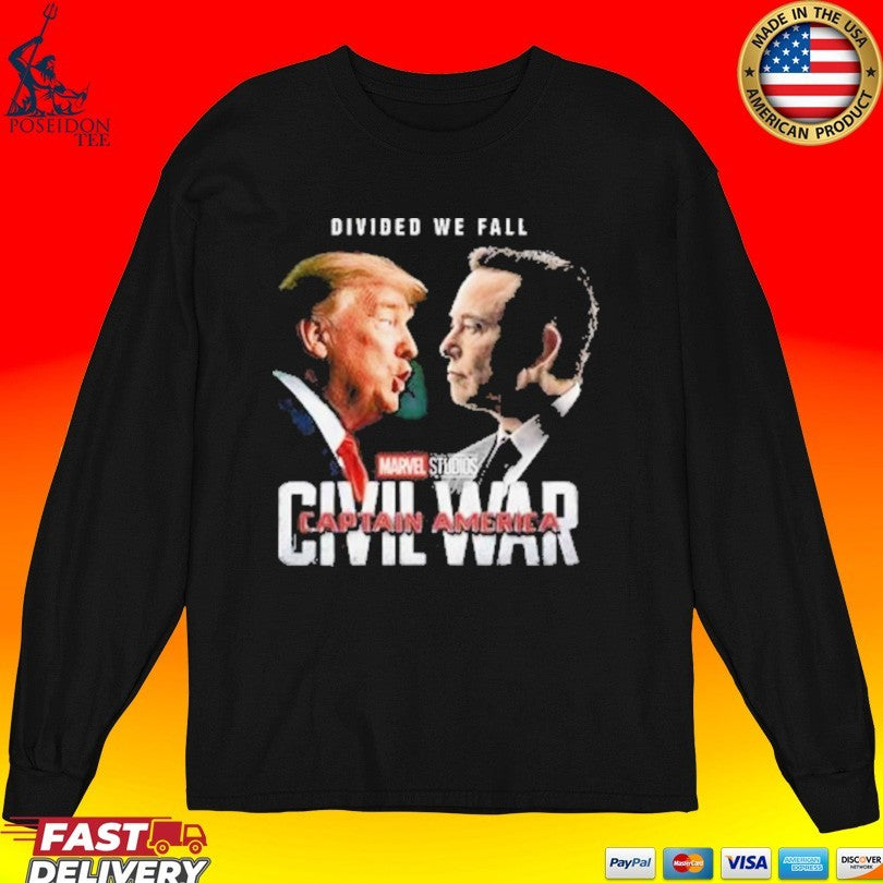 Civil War Trump Vs Elon Divided We Fall Captain America Unisex