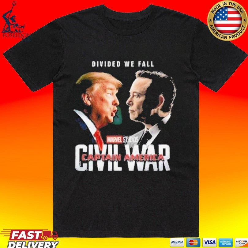 Civil War Trump Vs Elon Divided We Fall Captain America Unisex