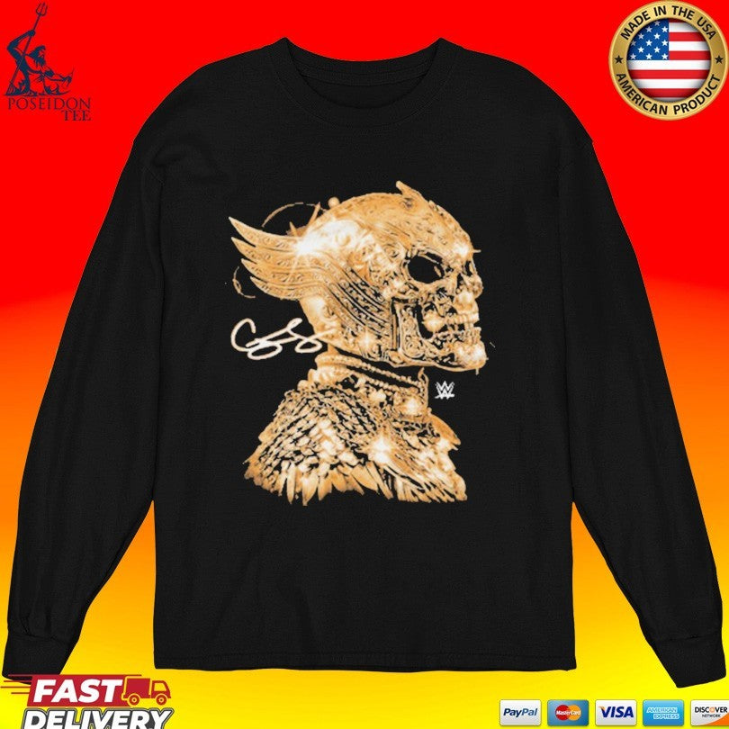 Cody Rhodes Skull Mask Gold Unisex