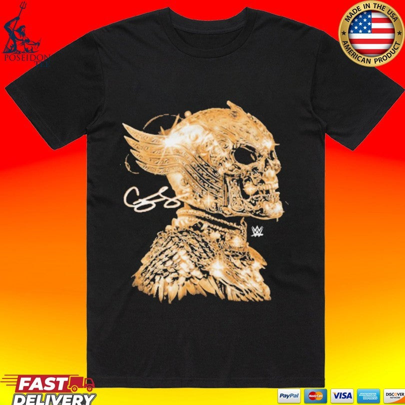 Cody Rhodes Skull Mask Gold Unisex
