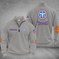 Customized Tennessee Titans Striped Half-Zip Sweatshirt