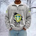 Leeds United Custom Name Quarter Zip Pullover Sweatshirt - Multicolor