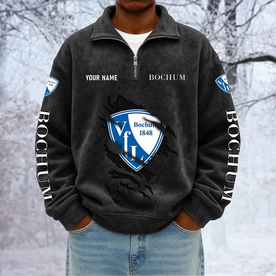 Bochum Custom Name Quarter Zip Pullover Sweatshirt - Multicolor
