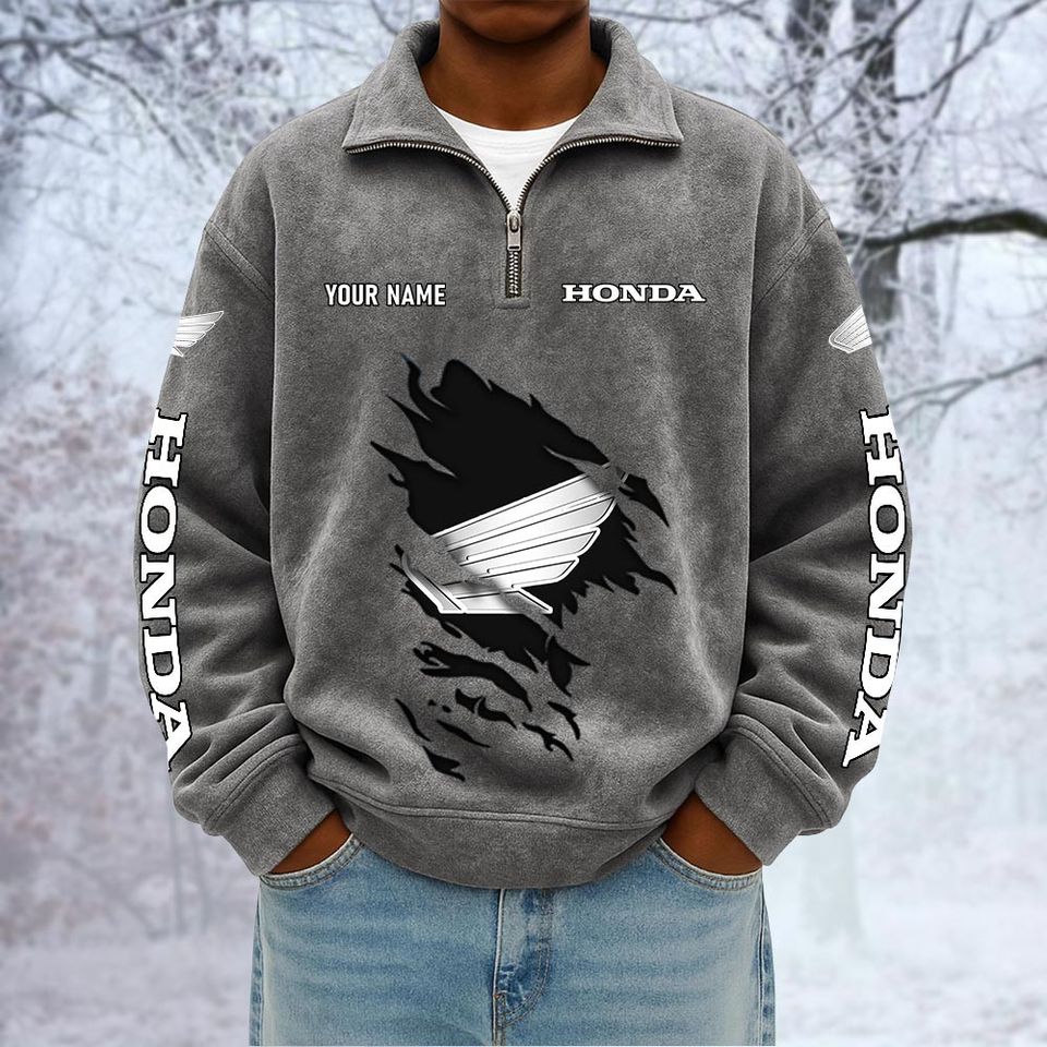 H Motors Custom Name Quarter Zip Pullover Sweatshirt - Multicolor