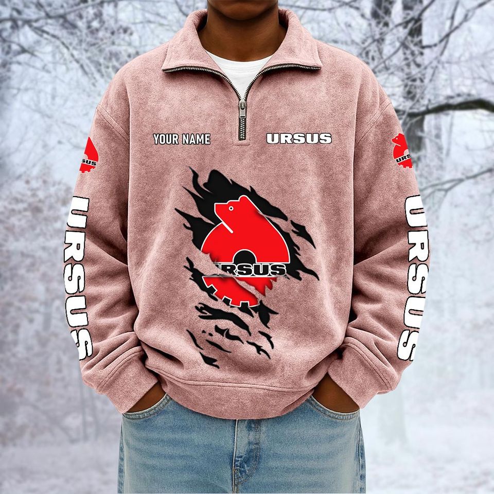 Ursus Custom Name Quarter Zip Pullover Sweatshirt - Multicolor