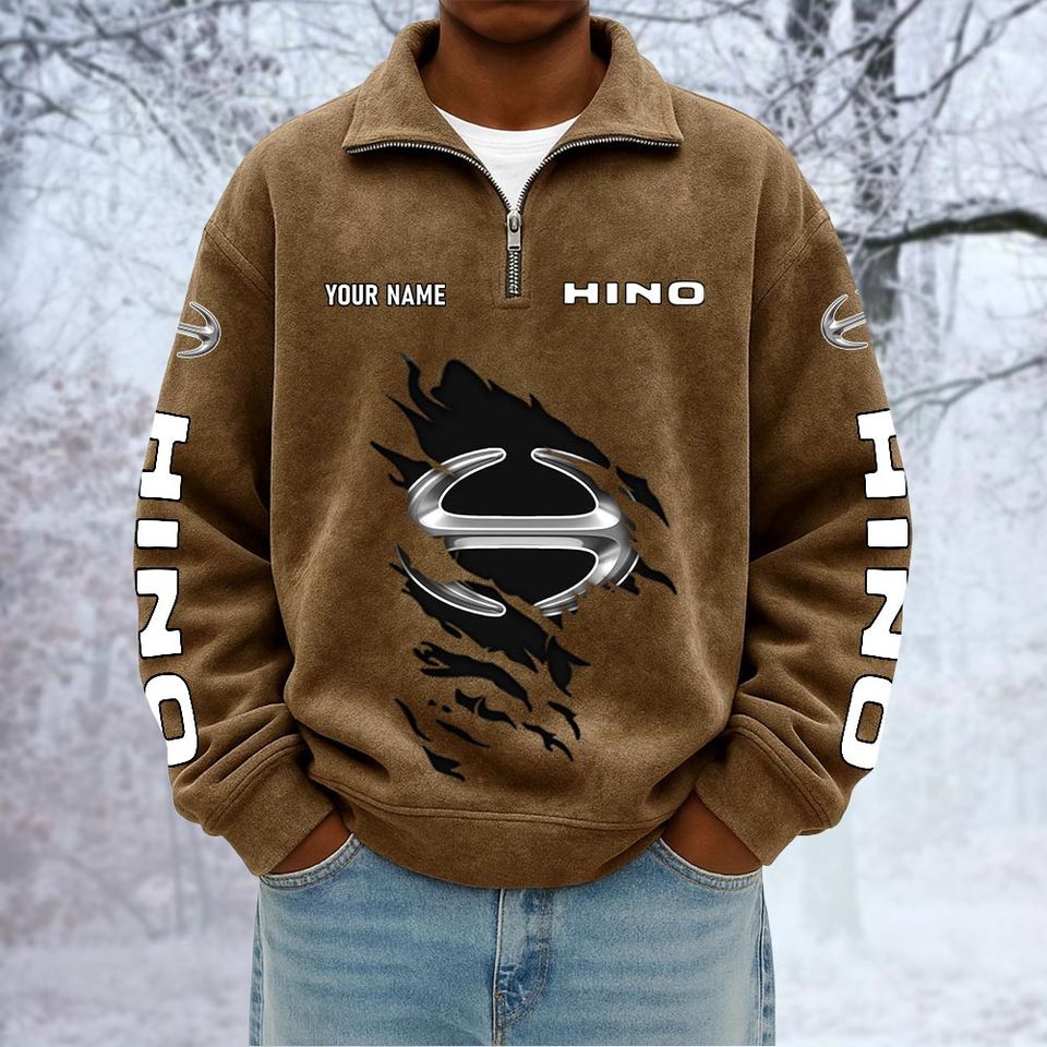 HINO Custom Name Quarter Zip Pullover Sweatshirt - Multicolor