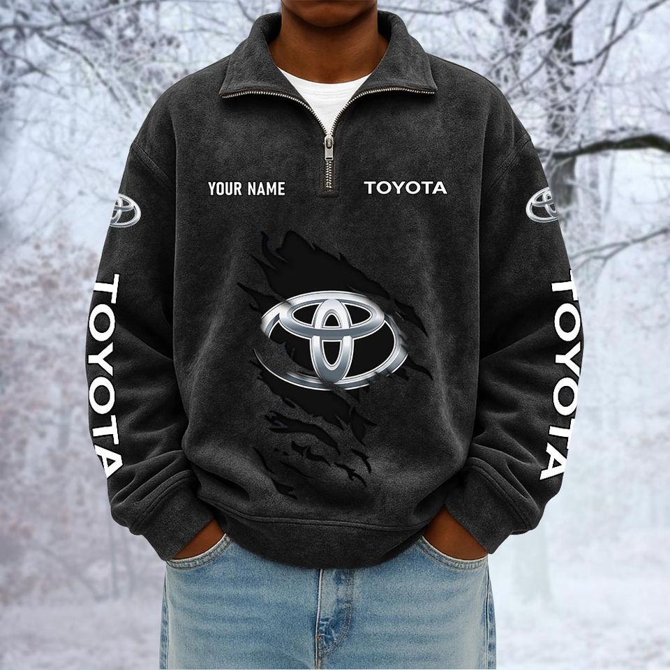 Toyota Custom Name Quarter Zip Pullover Sweatshirt - Multicolor