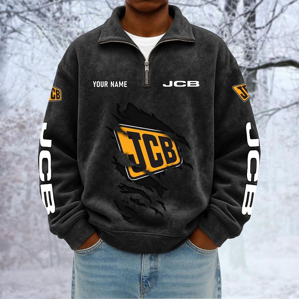 JCB Custom Name Quarter Zip Pullover Sweatshirt - Multicolor