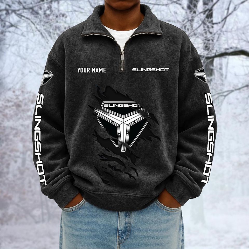 Polaris Slingshot Custom Name Quarter Zip Pullover Sweatshirt - Multicolor