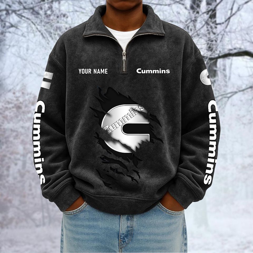 Cummins Custom Name Quarter Zip Pullover Sweatshirt - Multicolor