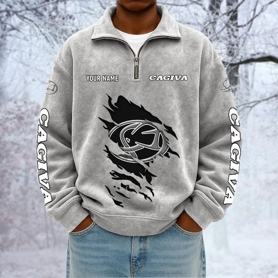 Caviga Custom Name Quarter Zip Pullover Sweatshirt - Multicolor