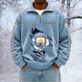 Man City Custom Name Quarter Zip Pullover Sweatshirt - Multicolor